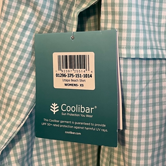 Coolibar Gingham Iztapa Beach Shirt SPF 50 - Picture 5 of 5